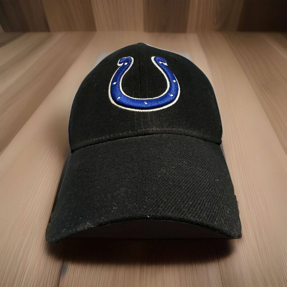 Indianapolis Colts NFL Football Black Stretch One Fit MVP MVP Structured Hat Cap
